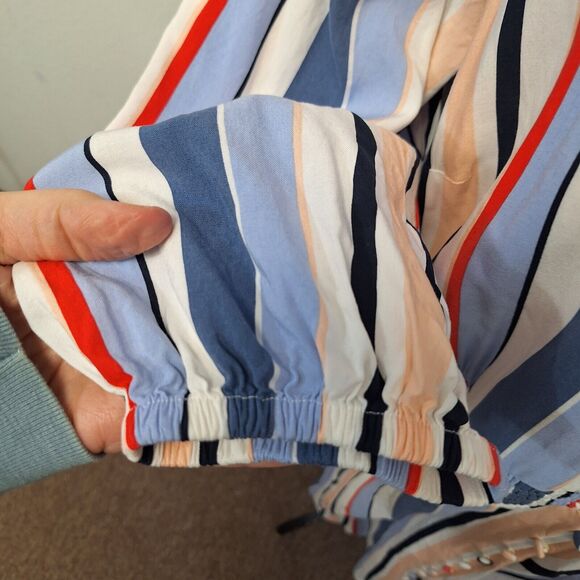 Lane Bryant Shirt Dress V-Neck 3/4 Sleeve Striped Multicolor Women's Size 22 - Picture 8 of 12